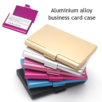 1 бр. мъжки калъф за визитни картички, алуминиев държач от неръждаема стомана, Метален капак на Кутията, женски калъф за кредитни визитка