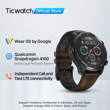 TicWatch Pro 3 Ultra LTE Носете OS, умни часовници Vodafone и часовници Orange Snapdragon Носете 4100, наблюдение на нивото на кислорода в кръвта, плащане на NFC