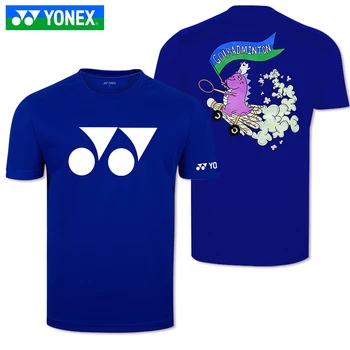 оригинален топ YONEX с къс ръкав от джърси, бързосъхнеща спортни дрехи за бадминтон, 115141 тениска за мъже и жени