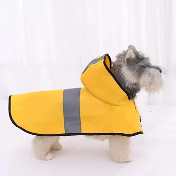 Дъждобран за кучета, козината на домашни любимци, светоотражающая лента, дъждобран за кученца, дрехи за домашни любимци, жълто практичен класически водоустойчив дъждобран, мечето Теди