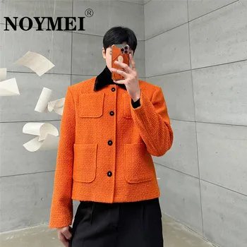 Самоличността на NOYMEI, оранжев костюм с отложным яка, палта, Класически корейски стил, Модерен темперамент, Однобортный сако за мъжете WA802
