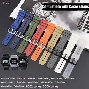 Каишка за часовник Casio G-Shock DW-6900 5600 GW-M5610 DW-5600E GA-2100, Цветна Гумена Гривна от Смола, Аксесоари за Гривни, 16 мм